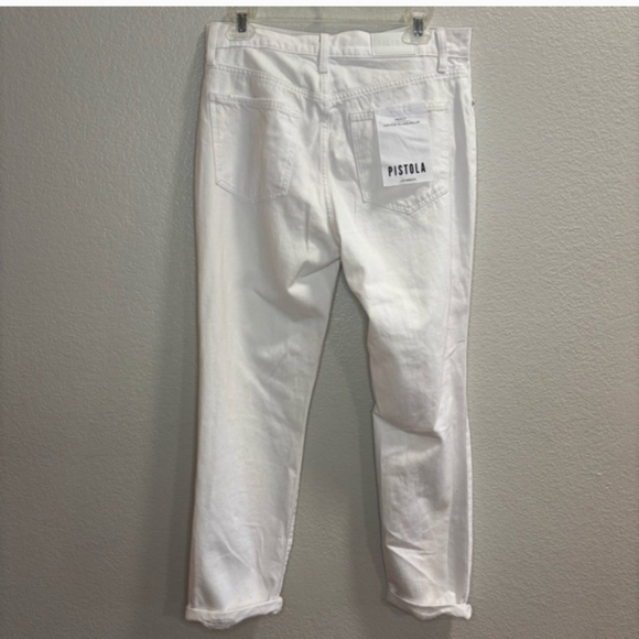 Pistola White Straight Leg Distressed Jeans Sz 8 NWT - Picture 5 of 7